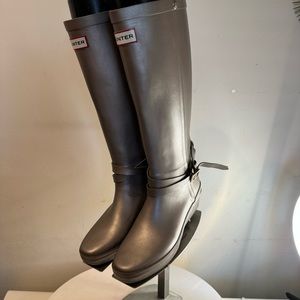 Hunter Knee High Rain Boots weather-ready rain boot styled wedge boots 6